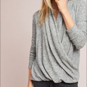 Brushed fleece wrap top